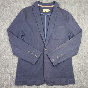 The Normal Brand Knit Blazer Mens M Blue Cotton Blend Unstructured Sport Coat